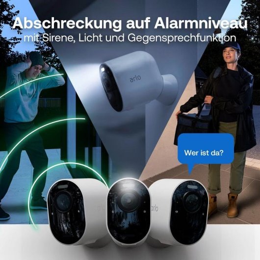 Câmera de vigilância Arlo Pro 6 2K Visão Noturna Interna e Externa Alarme Áudio Bidirecional