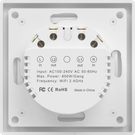 Interruptor Inteligente Avatto TS20-EU-W2 WiFi Táctil 2x Duplo