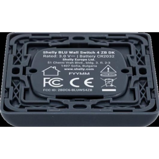 Interruptor de Pared Shelly BLU Wall Switch 4 ZB DK ZigBee y Bluetooth
