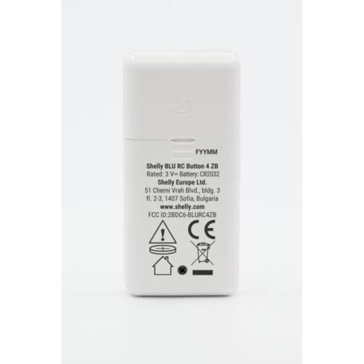 Mando Shelly BLU RC Button 4 ZB Bluetooth ZigBee Smart Home