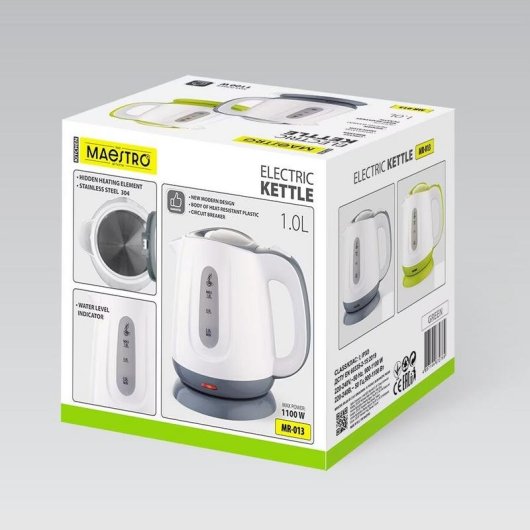 Eléctrico Maestro MR-013-GREEN 1100 W plástico verde y blanco seguro