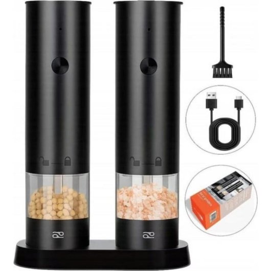 Moulin à sel et poivre Promis MP34DUO 21 cm aluminium noir