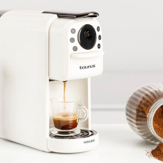 Cafetera de Cápsulas Taurus Moka Bari 0,65 L 20 Bares Blanca 4 en 1