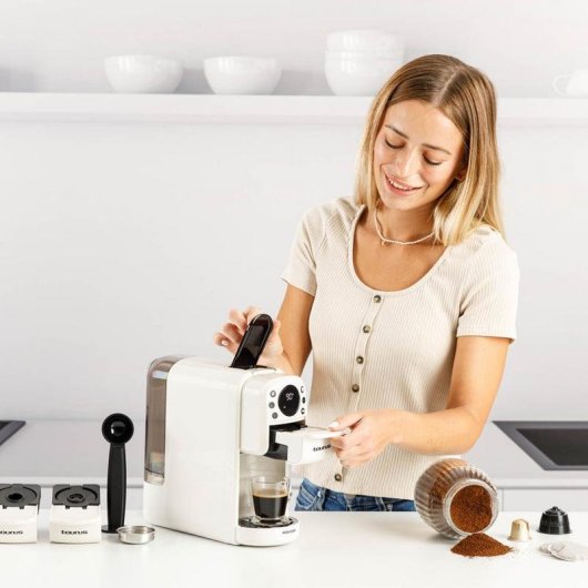 Cafetera de Cápsulas Taurus Moka Bari 0,65 L 20 Bares Blanca 4 en 1