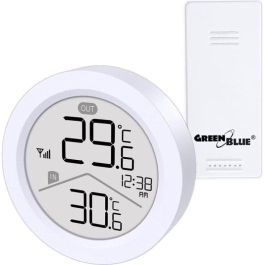 Sensor de Temperatura Greenblue GB162 Radio Alcance 60 m Fecha y Pantalla