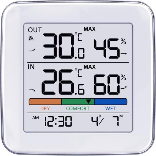 Sensor de Temperatura y Humedad Greenblue GB169 Radio Alarma y Reloj