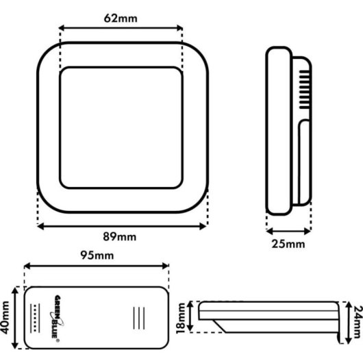 Sensor de Temperatura y Humedad Greenblue GB169 Radio Alarma y Reloj