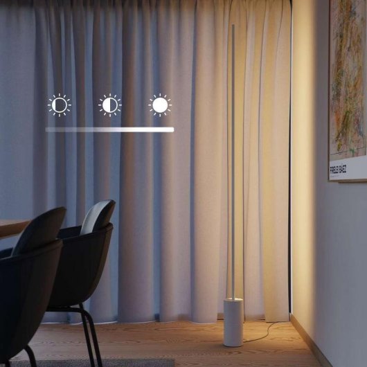 Lámpara de pie SackIT LED Dimmable Aluminio Mármol Touch Blanco