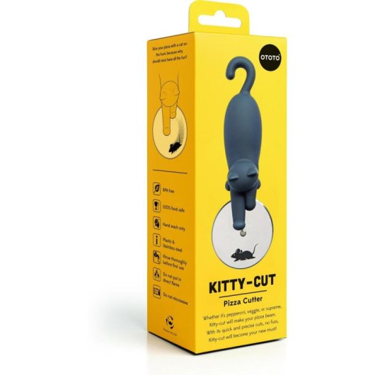 Cortapizzas Gato Ototo Kitty Cut Edelstahl/Kunststoff Negro