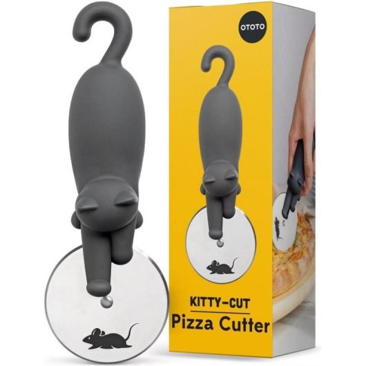 Cortapizzas Gato Ototo Kitty Cut Edelstahl/Kunststoff Negro