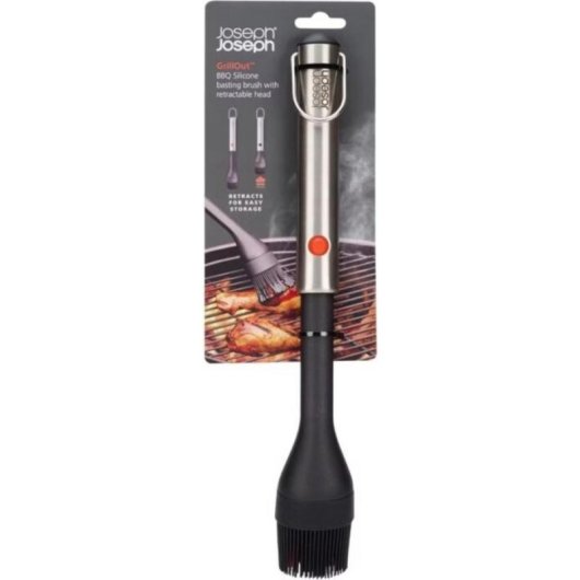 Pinzas de Grill Joseph Joseph GrillOut con Cabeza Retráctil y Mango de Acero Inoxidable