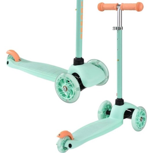 Patinete infantil Boldcube 3 ruedas 120 mm Verde Mint con manillar ajustable