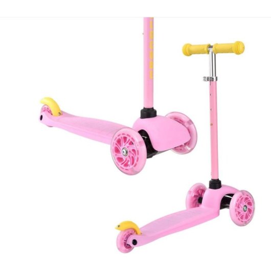 Patinete infantil Boldcube 3 ruedas 30 kg altura ajustable Rosa