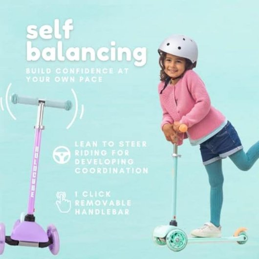 Patinete infantil Boldcube 3 ruedas 120 mm Azul con manillar regulable