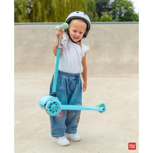 Patinete infantil Boldcube 3 ruedas 120 mm Azul con manillar regulable