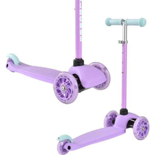 Patinete infantil Boldcube 3 ruedas 30 kg altura regulable lila