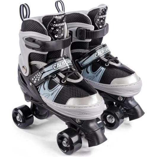 Rollschuhe California Ajustables para Adultos Gris y Negro