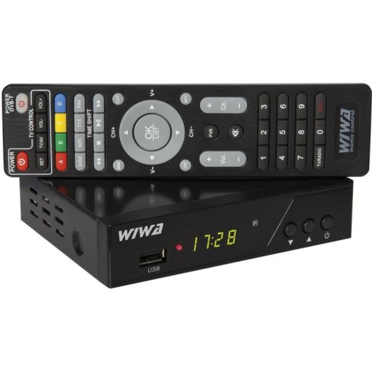 Tuner TV Wiwa H.265 DVB-T2 Full HD Negro