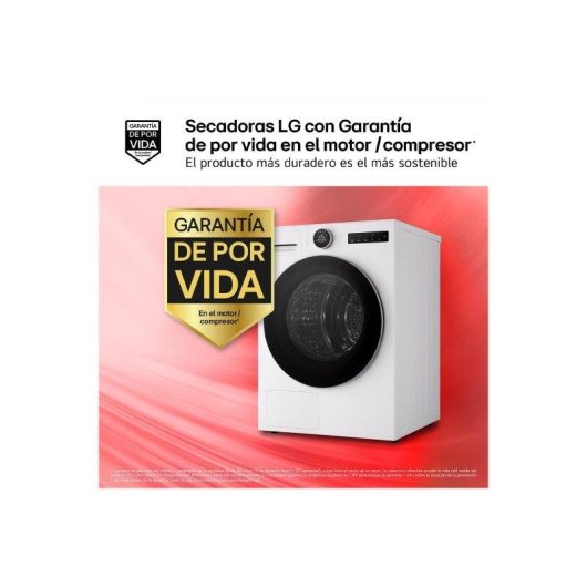 Secadora LG 9 kg B RHX7009TWS con AI Dry y bomba de calor Dual Inverter