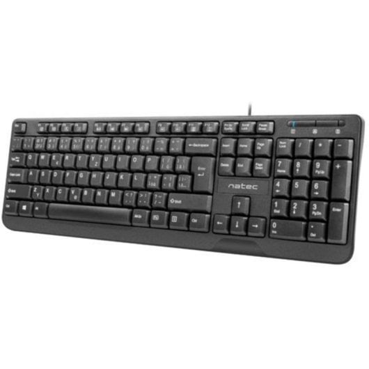 Teclado Natec Trout Slim padrão CZ + SK com teclado numérico e multimédia