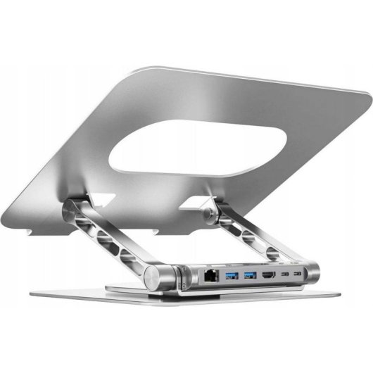 Podstaska Unitek TOP-4 con Hub USB-C HDMI 4K PD 100W para portátiles hasta 15.6"