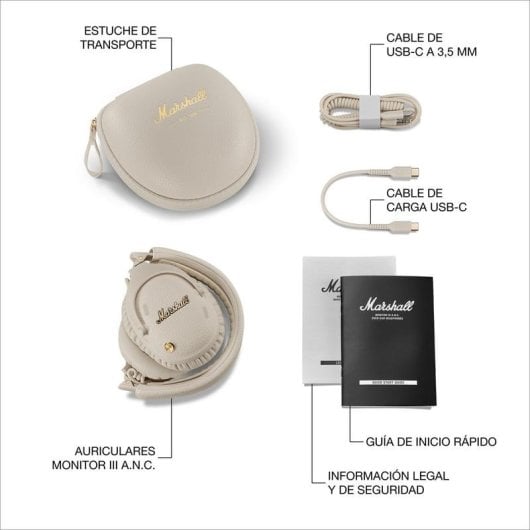Casque Marshall Monitor III A.N.C. sans fil Bluetooth 5.3 avec réduction active du bruit noir