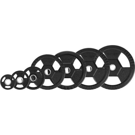 Disco Olimpico HMS TOH 25 kg Gomma Nera 51 mm Diametro 44 cm