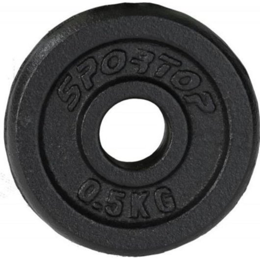 Pesa de gimnasio Sportop 10 kg de hierro fundido negro 28 cm