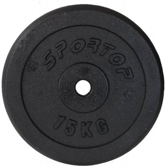 Pesa de gimnasio Sportop 10 kg de hierro fundido negro 28 cm