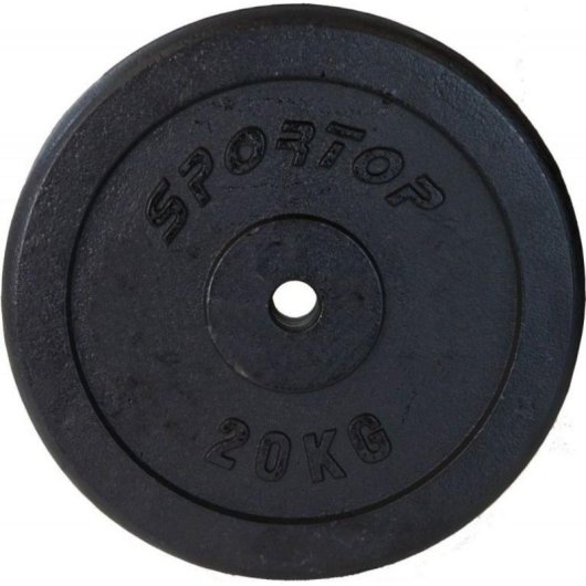 Pesa de gimnasio Sportop 10 kg de hierro fundido negro 28 cm