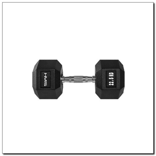 Mancubra HMS Fitness HEX PRO 22.5 kg Peso Fisso Nero Acciaio Gomma