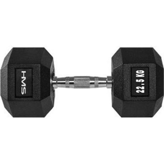 Mancubra HMS Fitness HEX PRO 22.5 kg Peso Fisso Nero Acciaio Gomma
