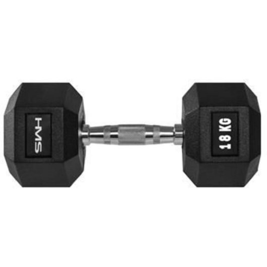 Mancuerna HMS Fitness HEX PRO 18 kg, Peso Fijo, Acero Inoxidable y Caucho