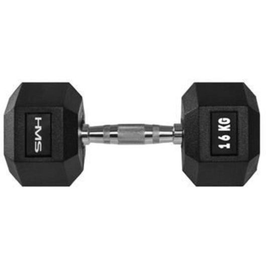 Mancubra a peso fisso HMS Fitness HEX PRO 16 kg, Nero, Acciaio Inossidabile e Gomma