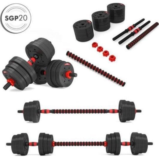 Manubri HMS SGP20 2 x 10 kg Bituminosi con Funzione Barra