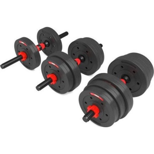 Manubri HMS SGP20 2 x 10 kg Bituminosi con Funzione Barra