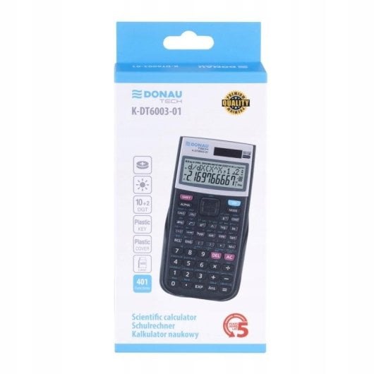 Calculatrice scientifique Donau 401 fonctions 164x84x19 mm noir