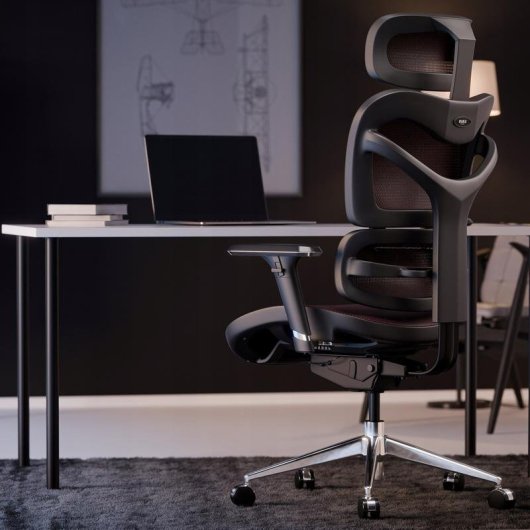 Silla de oficina Diablo Chairs V-Commander Negro y rojo