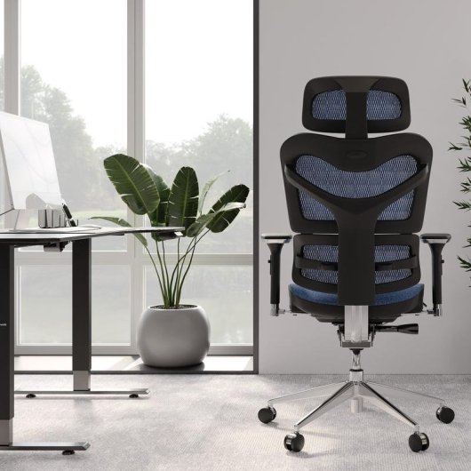 Silla de oficina Diablo Chairs V-Commander Negro/Azul