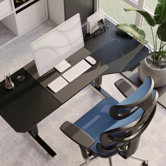 Silla de oficina Diablo Chairs V-Commander Negro/Azul
