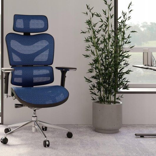 Silla de oficina Diablo Chairs V-Commander Negro/Azul