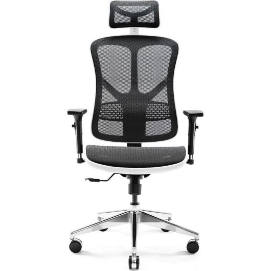 Silla de oficina ergonómica Diablo Chairs V-Basic Biało-czarne