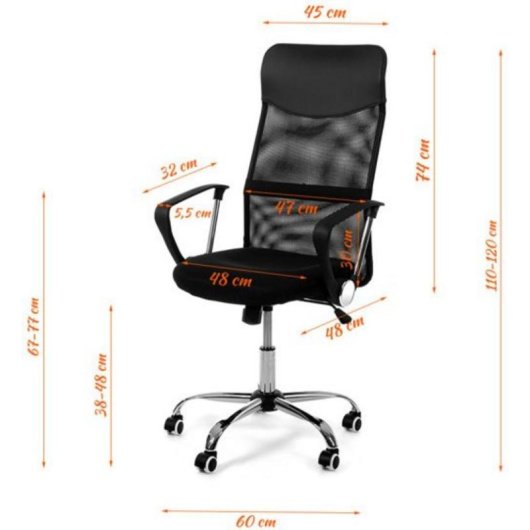 Cadeira de escritório Funfit Xenos Compact Preto