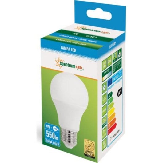 Bombilla LED Spectrum GLS E27 7W 6000K 550lm Clase F