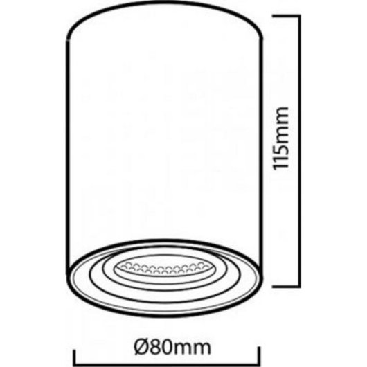 Lampe de plafond Maclean MCE422 B Aluminium Noir GU10 80x115mm