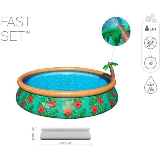 Piscina Bestway Fast Set Palma 457 cm con bomba y filtro