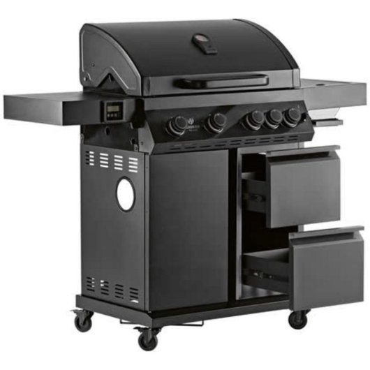 Barbacoa de Gas Landmann Cool Black 4.1 maxX 18.6 kW 76 cm x 41 cm Negra