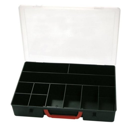 Organizador de herramientas transparente Mega 35524 11 compartimentos 350x250x60mm