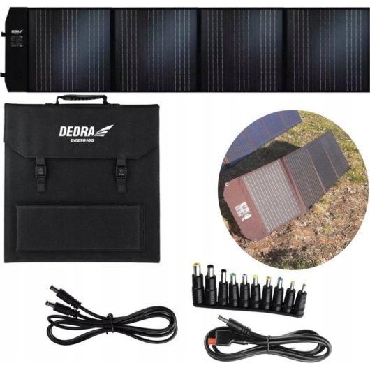 Panel Solar Dedra DEZT0100 100W 4 Puertos DC USB Plegable Portátil
