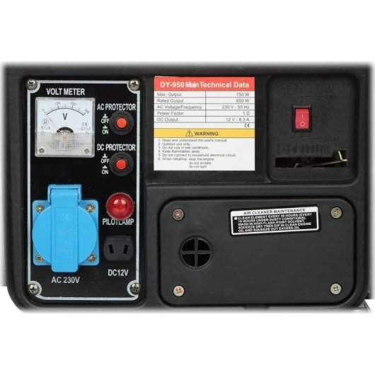 Generador eléctrico Delta DY-950 750W 1-fásico con AVR y arranque manual